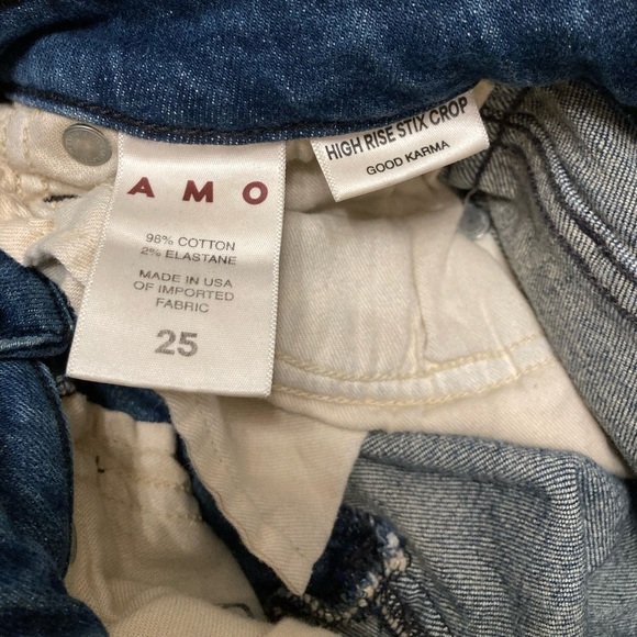 Anthropologie Amo High Rise Stix Crop Skinny Jeans, Women’s, Dark Wash, Size 25 - Picture 3 of 7